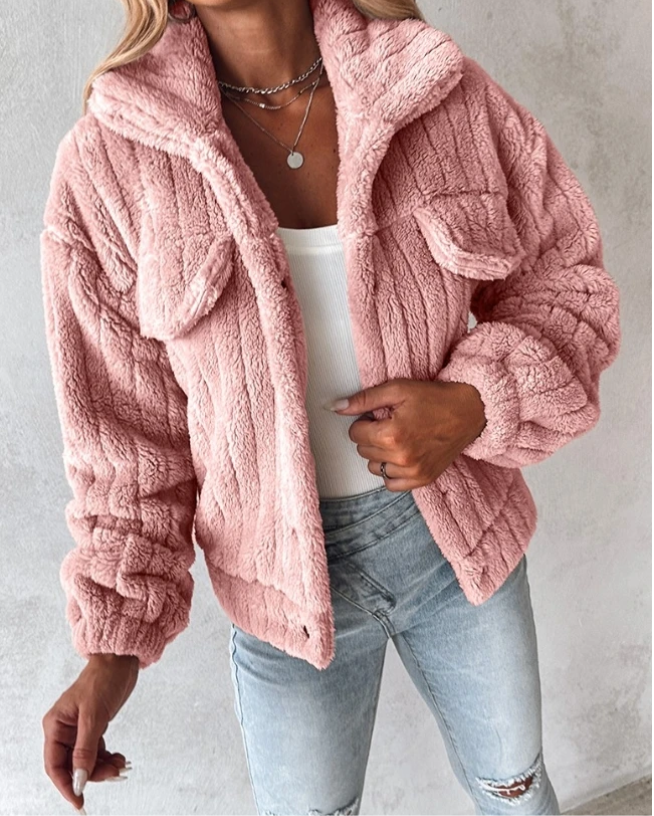 Kvinna Oversized Teddykåpe för Maximal Stil och Värme