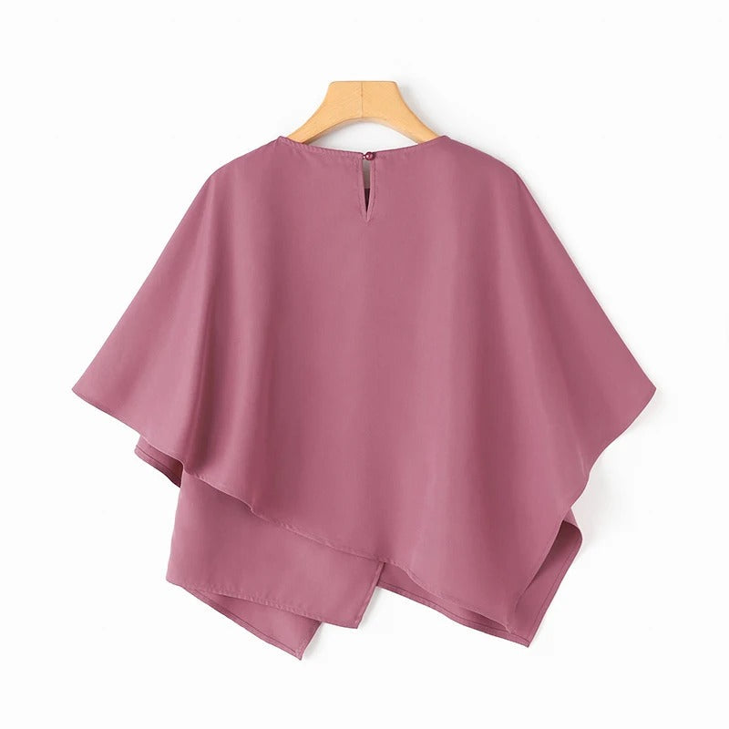 Kvinnor 3/4-ermet Blus med Volanger