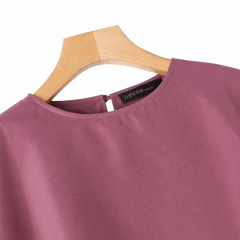Kvinnor 3/4-ermet Blus med Volanger