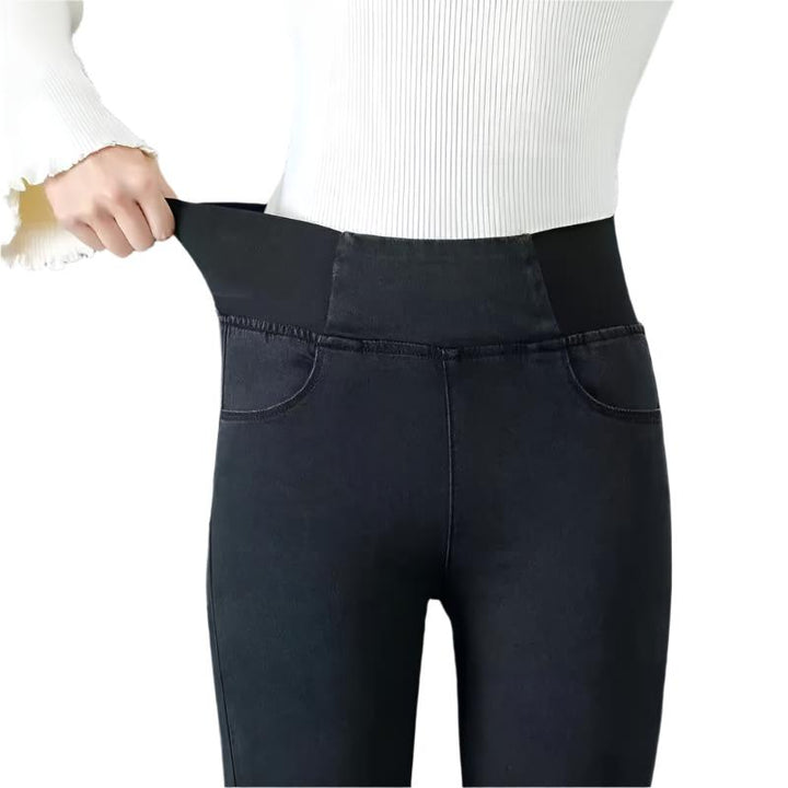 Kvinnor Denimbukser Hög Midja Slim Fit Jeans