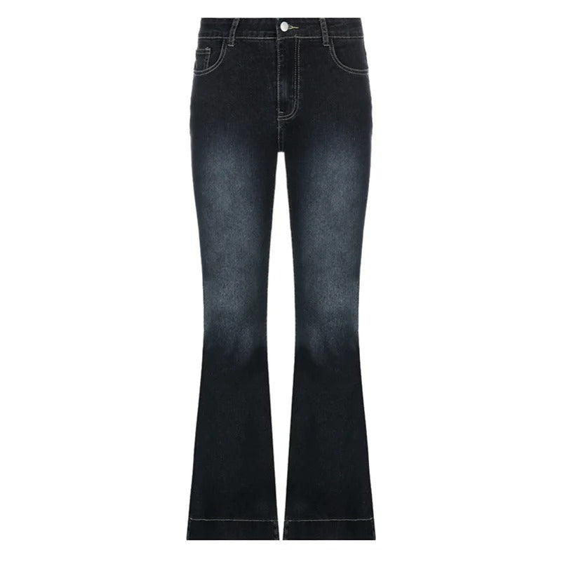 Kvinnor Flare-jeans med Låg Midja – Trendig Retrostil