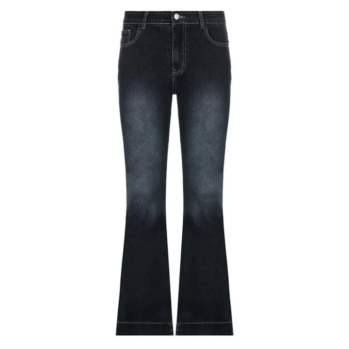 Kvinnor Flare-jeans med Låg Midja – Trendig Retrostil