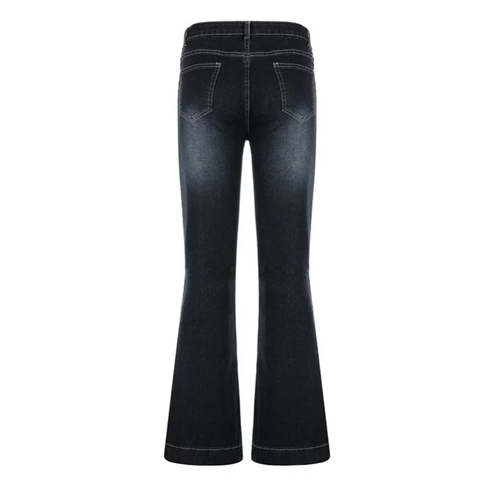 Kvinnor Flare-jeans med Låg Midja – Trendig Retrostil