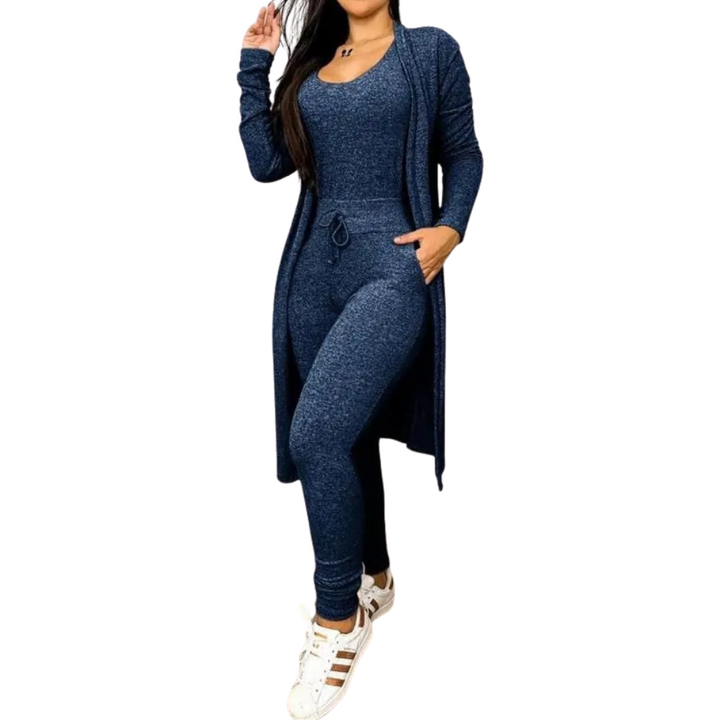 Kvinnor Snöring Jumpsuit &amp; Kåpesett – Elegant Tvådelad Outfit