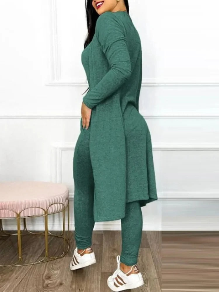 Kvinnor Snöring Jumpsuit &amp; Kåpesett – Elegant Tvådelad Outfit
