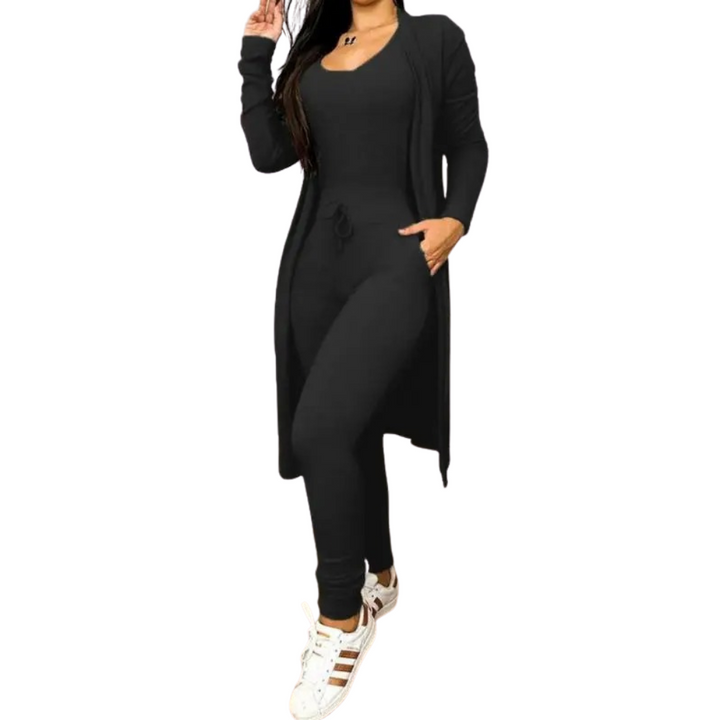 Kvinnor Snöring Jumpsuit &amp; Kåpesett – Elegant Tvådelad Outfit
