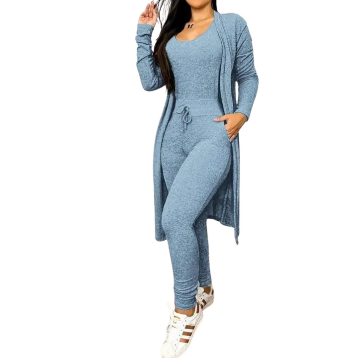 Kvinnor Snöring Jumpsuit &amp; Kåpesett – Elegant Tvådelad Outfit