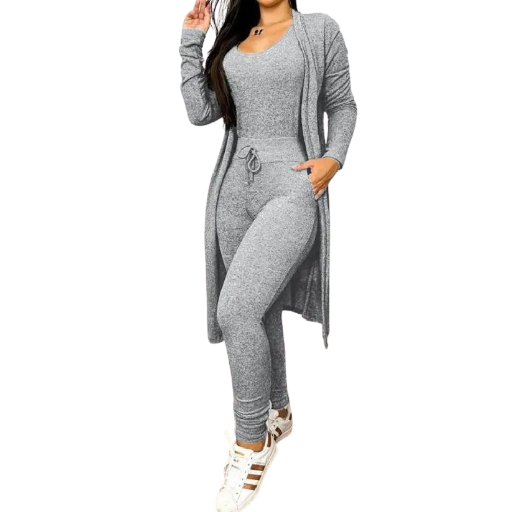 Kvinnor Snöring Jumpsuit &amp; Kåpesett – Elegant Tvådelad Outfit