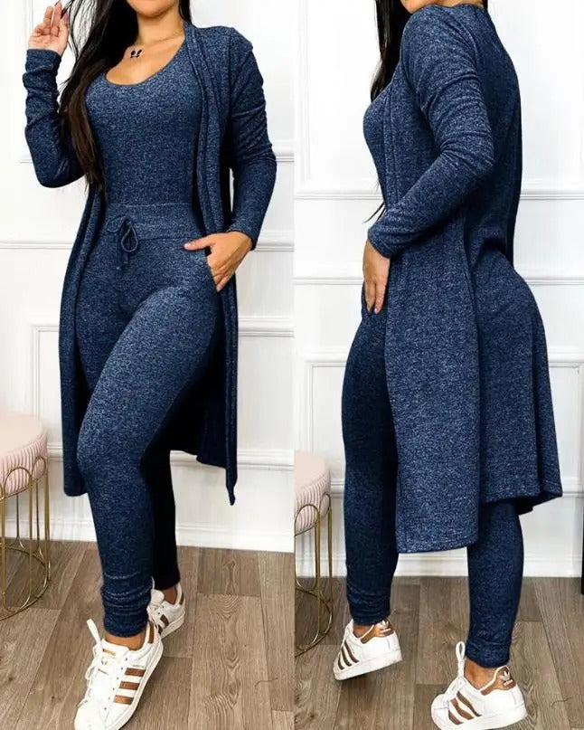 Kvinnor Snöring Jumpsuit &amp; Kåpesett – Elegant Tvådelad Outfit