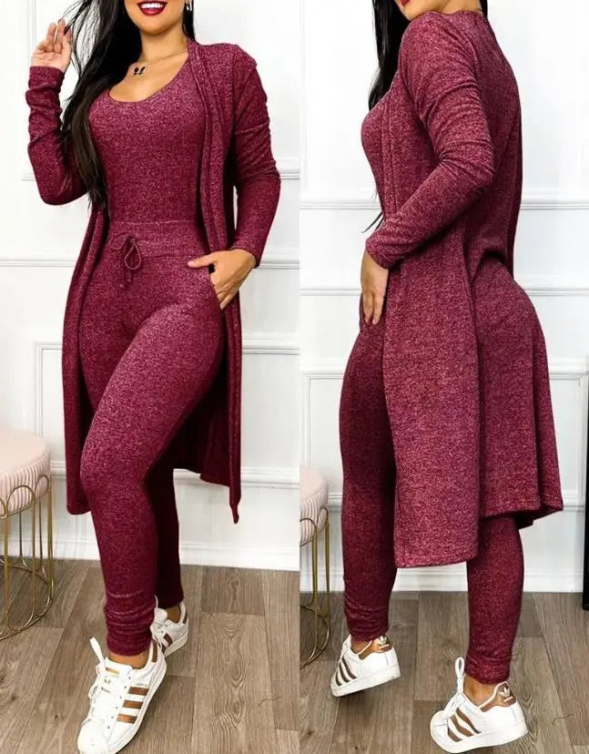 Kvinnor Snöring Jumpsuit &amp; Kåpesett – Elegant Tvådelad Outfit
