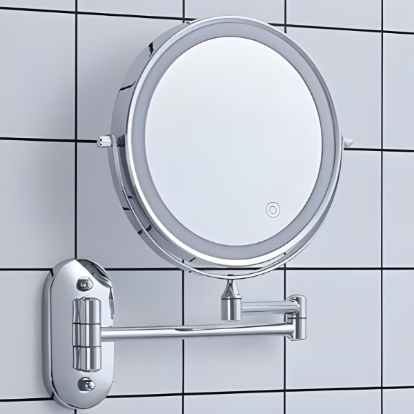 Kvinnor LED-Forstörrelsesspeil med Oppladbart Krom Design
