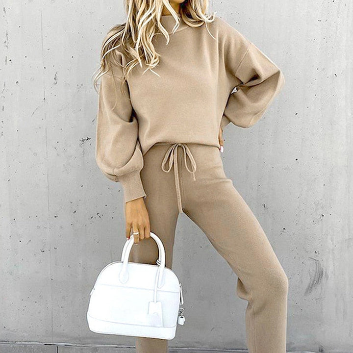 Kvinnornas Bekväma Loungewear Set med Ballongermer