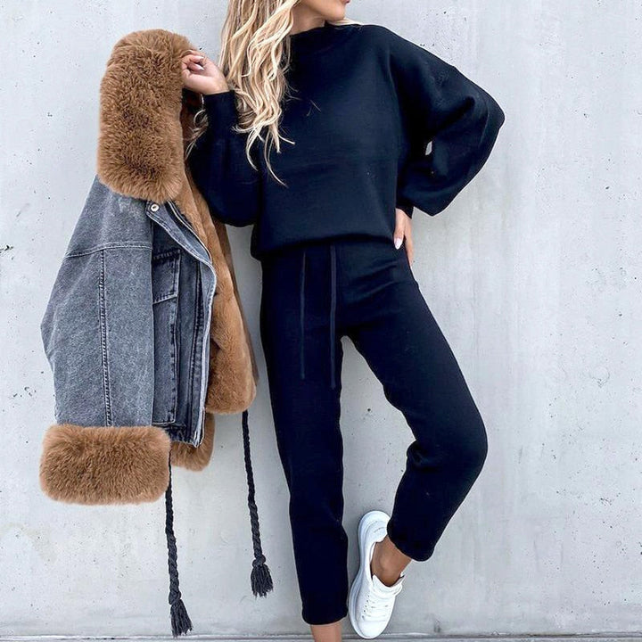 Kvinnornas Bekväma Loungewear Set med Ballongermer
