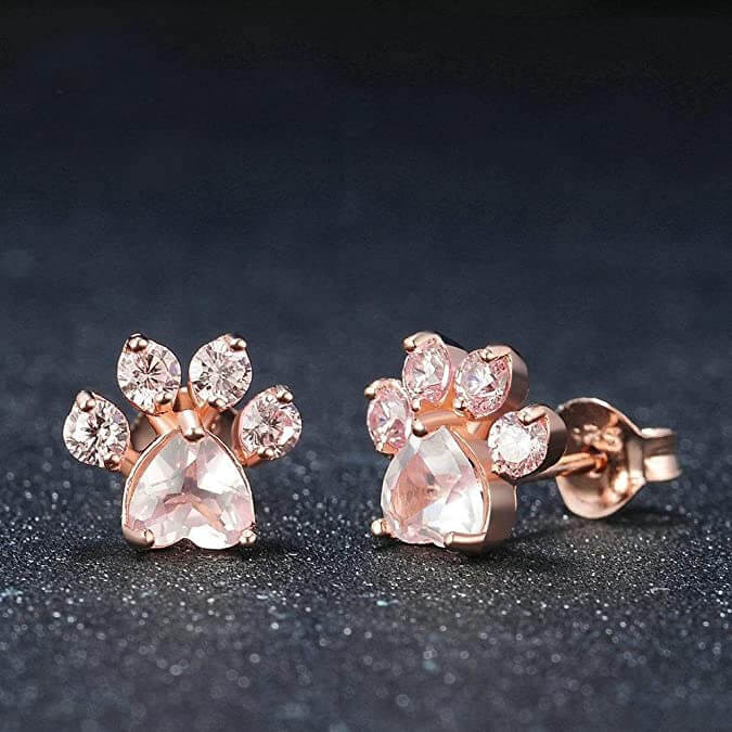 Kvinnor Kattepote Öredobber med Rosa Zirkonia