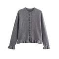 Kvinnor Teksturert Stickad Cardigan