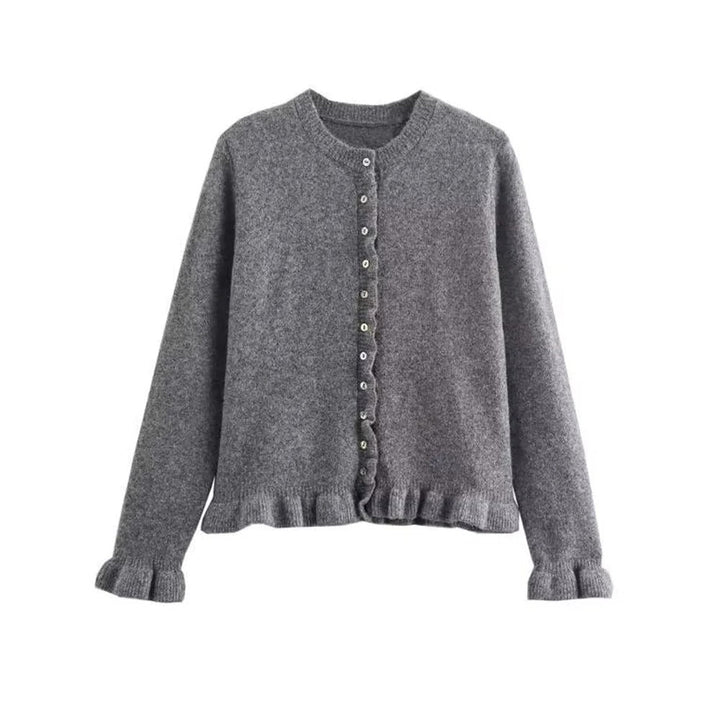 Kvinnor Teksturert Stickad Cardigan