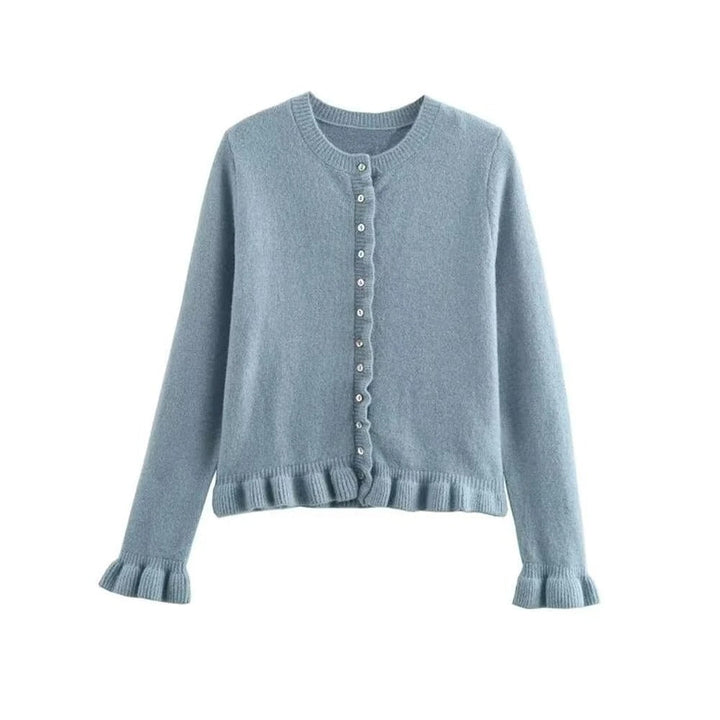 Kvinnor Teksturert Stickad Cardigan