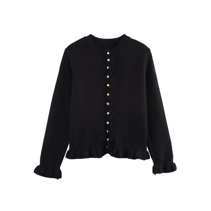 Kvinnor Teksturert Stickad Cardigan