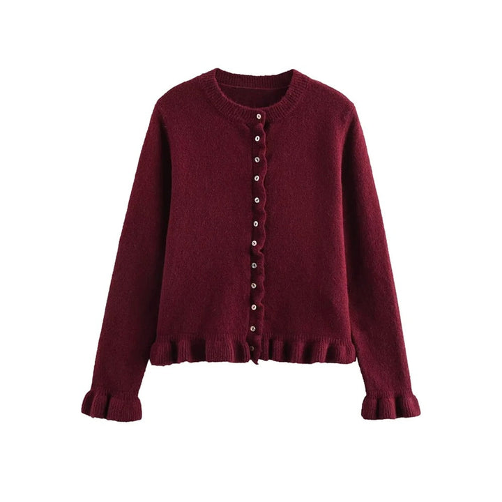 Kvinnor Teksturert Stickad Cardigan