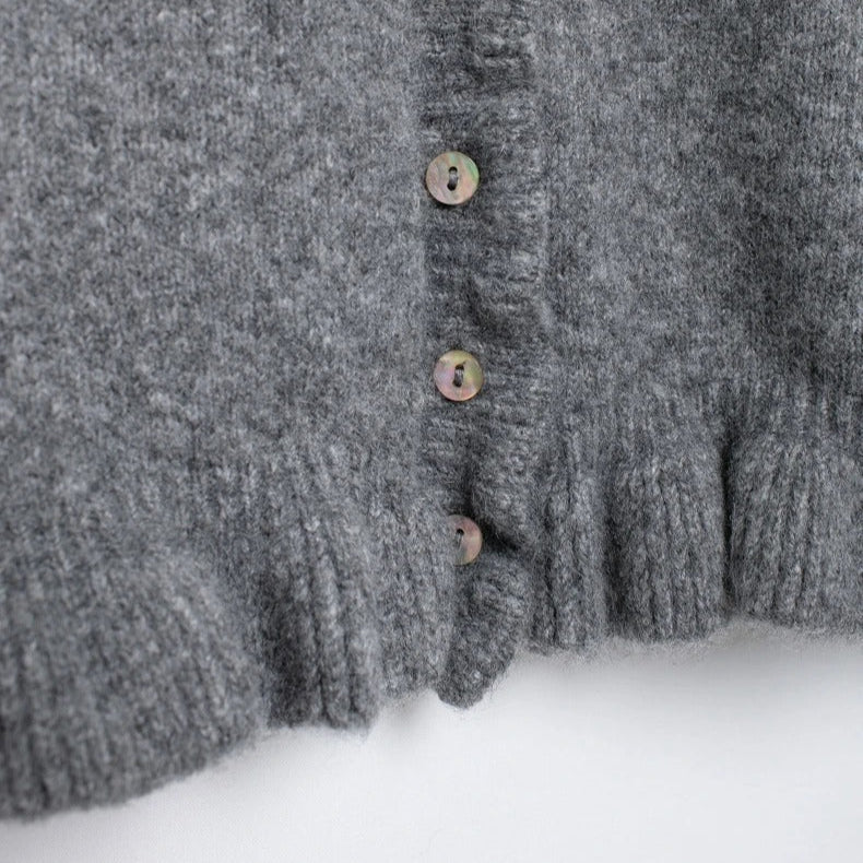 Kvinnor Teksturert Stickad Cardigan