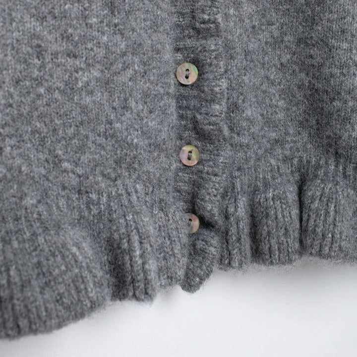 Kvinnor Teksturert Stickad Cardigan
