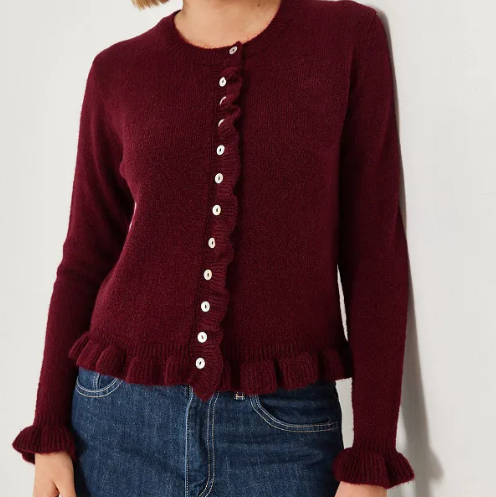 Kvinnor Teksturert Stickad Cardigan
