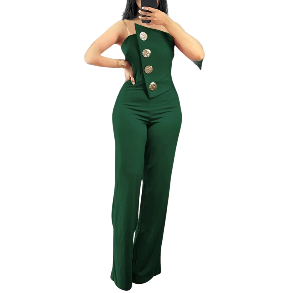 Dam Asymmetrisk Bandeau-Jumpsuit