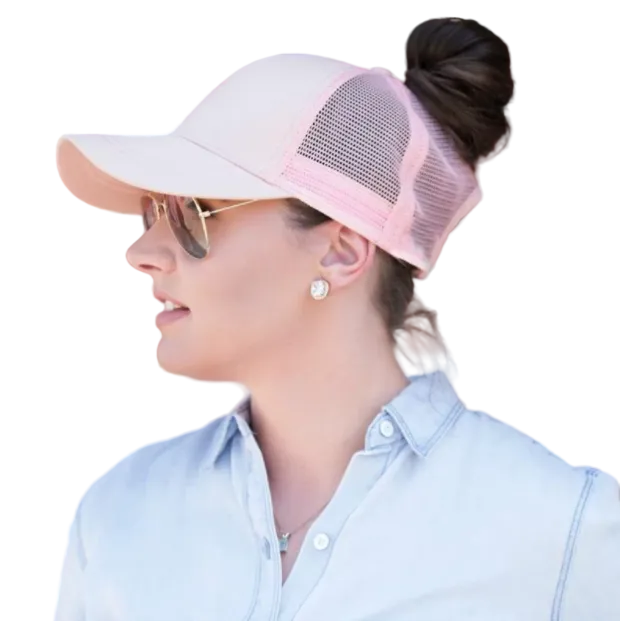 Dam Baseballcap med Kabelhull och Borrelås