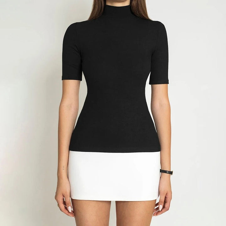 Dam Patchwork Turtleneck Bodycon-klänning