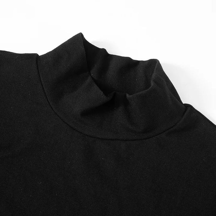 Dam Patchwork Turtleneck Bodycon-klänning