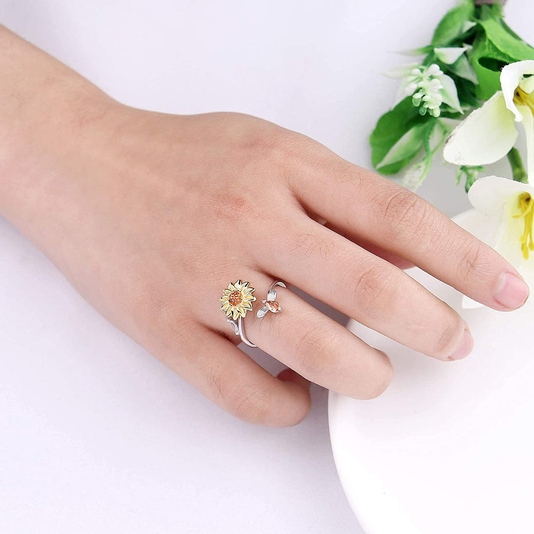Dam Solros Fidget Ring för Angstlindring