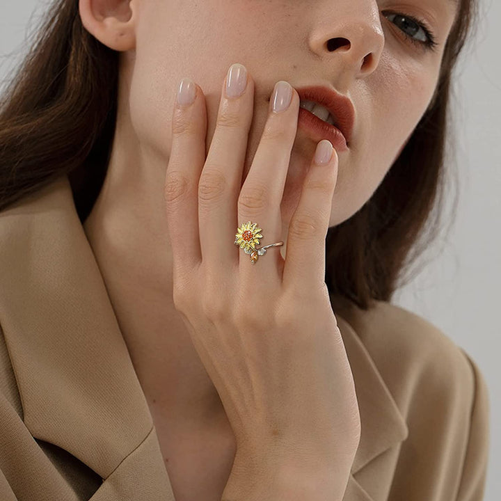 Dam Solros Fidget Ring för Angstlindring