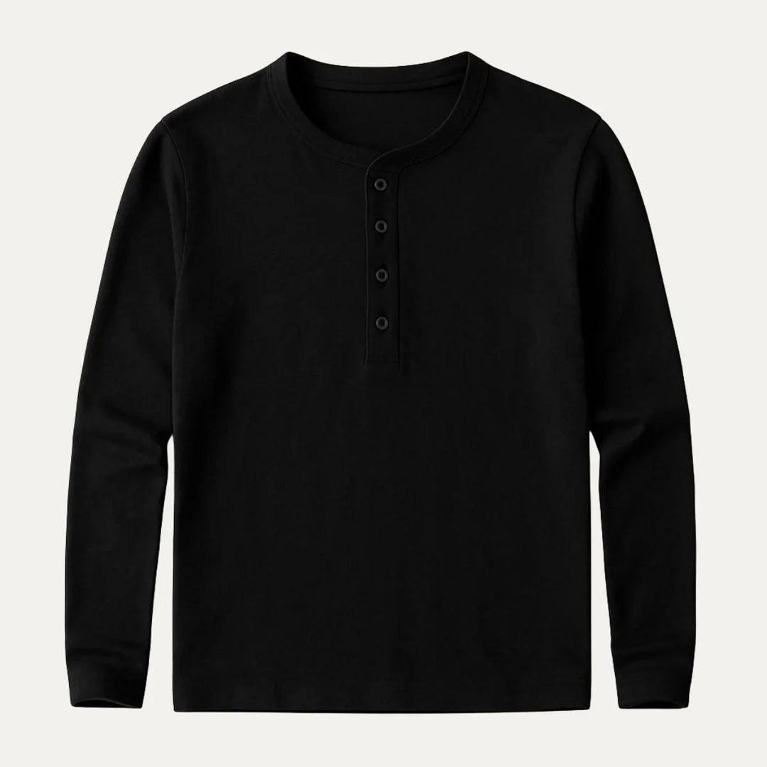 Herr Långärmad Polo med Båndkrage