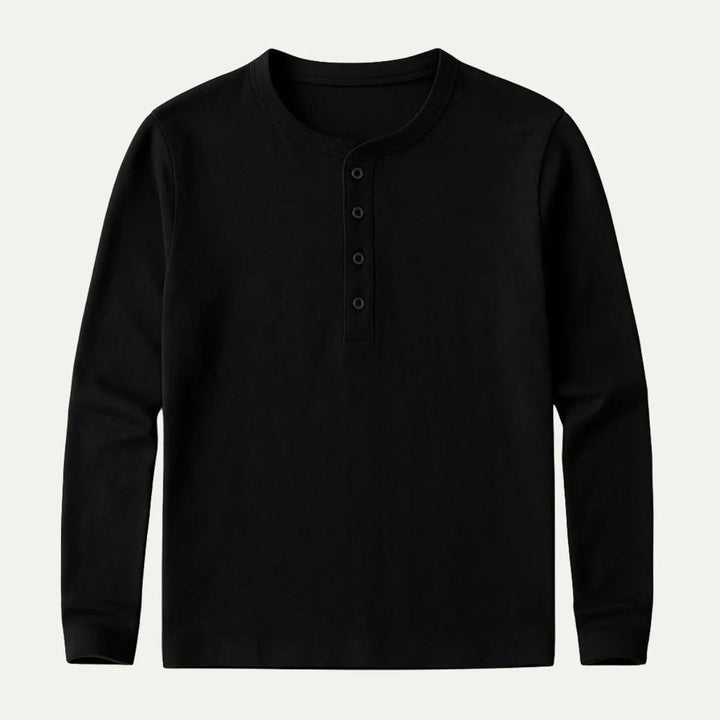 Herr Långärmad Polo med Båndkrage