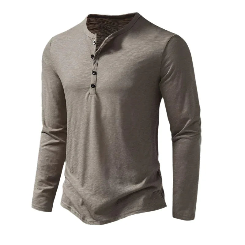 Herr Långärmad Polo med Båndkrage