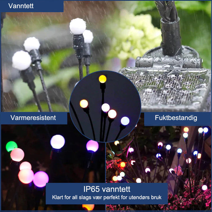 LED Ildflue Solcellelys - Färgendring Hagebelysning