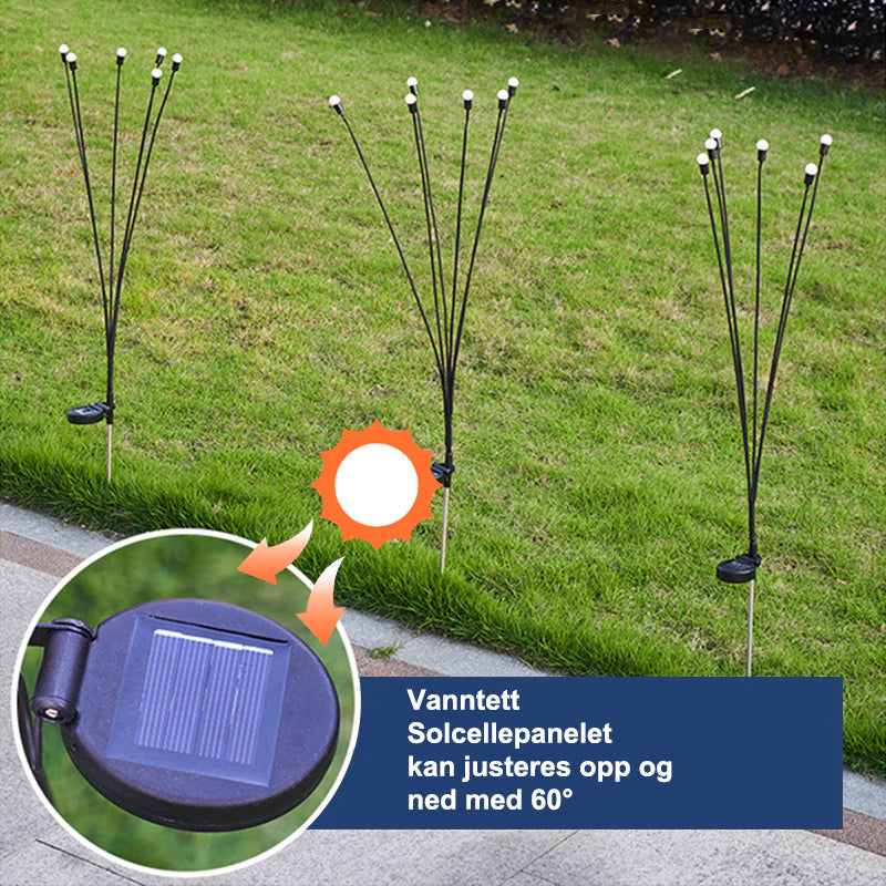 LED Ildflue Solcellelys - Färgendring Hagebelysning