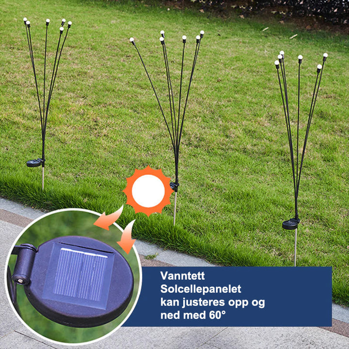 LED Ildflue Solcellelys - Färgendring Hagebelysning