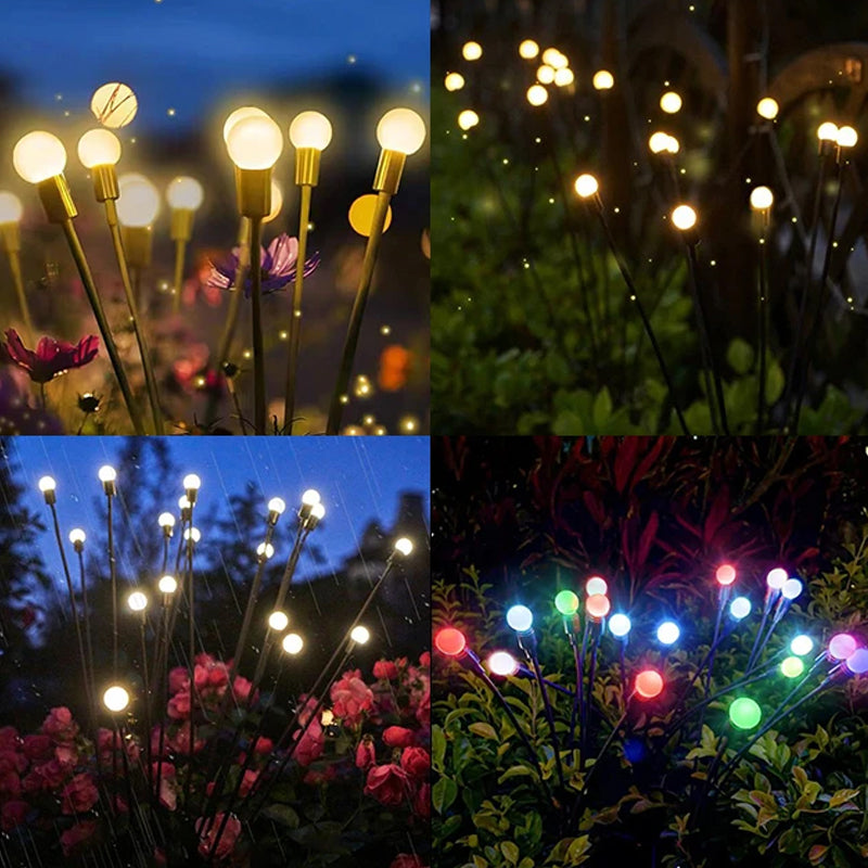 LED Ildflue Solcellelys - Färgendring Hagebelysning
