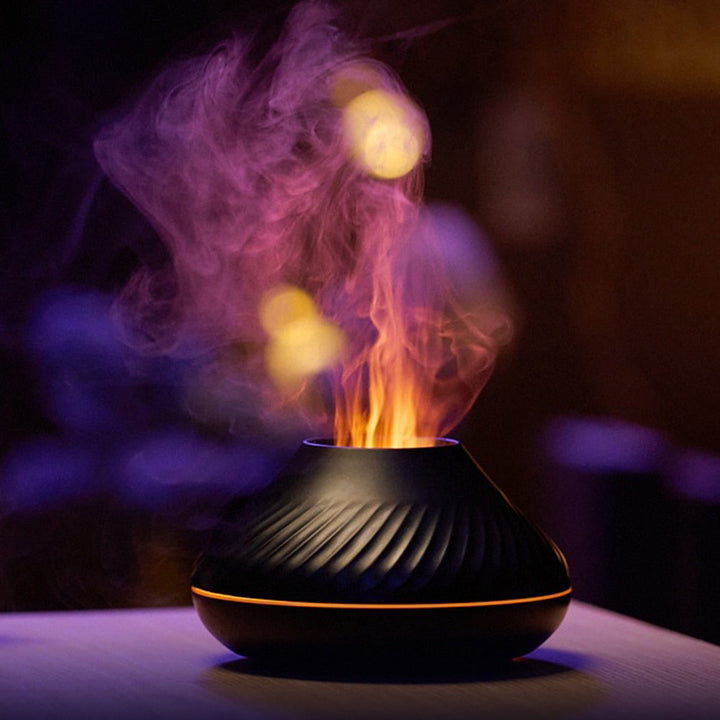 LED Luftfukter med Vulkanflamme för Atmosfär och Välbefinnande