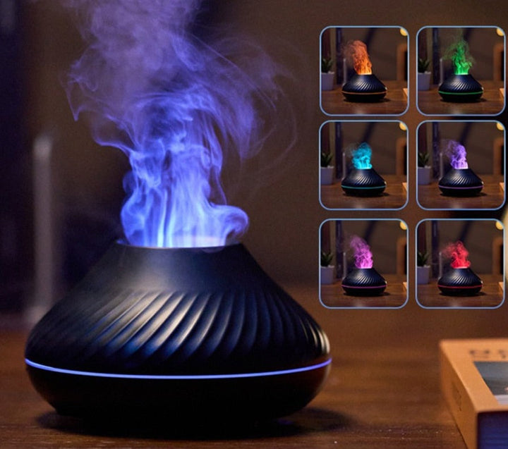 LED Luftfukter med Vulkanflamme för Atmosfär och Välbefinnande