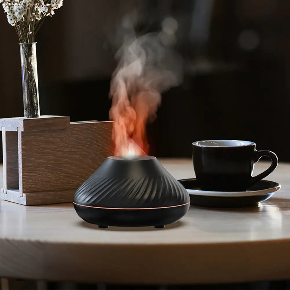 LED Luftfukter med Vulkanflamme för Atmosfär och Välbefinnande