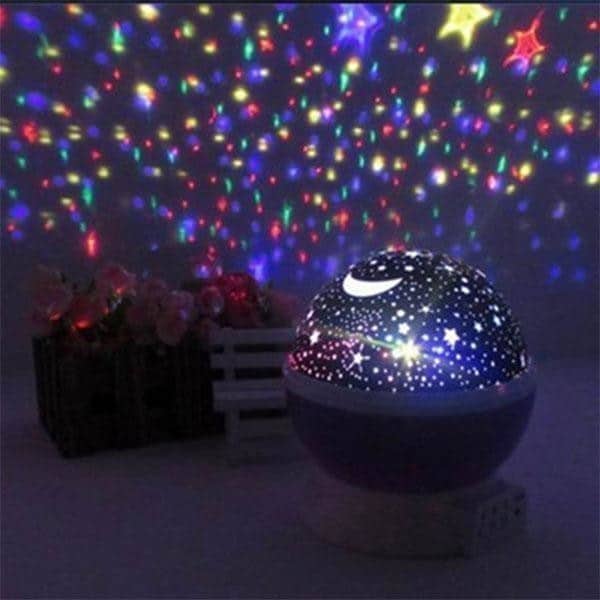LED Nattlampe med Stjernehimmel - Rolig Atmosfär för Barn