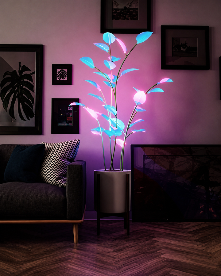 LED Planteformet Lampa med Dynamisk Fargeveksling