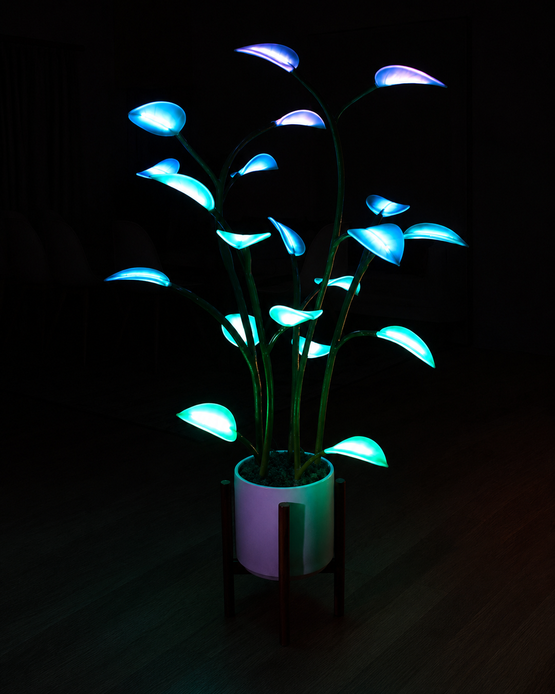 LED Planteformet Lampa med Dynamisk Fargeveksling