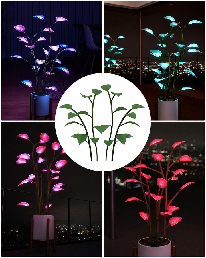 LED Planteformet Lampa med Dynamisk Fargeveksling