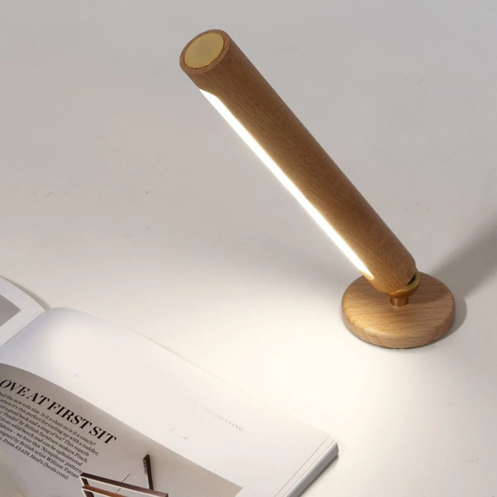 LED Roterende Vägglampa i Trä med 360° Justering