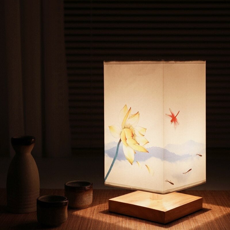 Liten Bordslampa Japansk Skandinavisk Design till Sovrummet