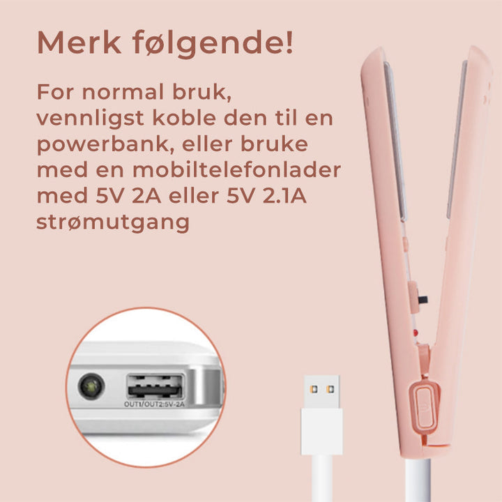 Mini Krölltang | Bärbar &amp; Keramisk för Lockigt &amp; Rätt Hår