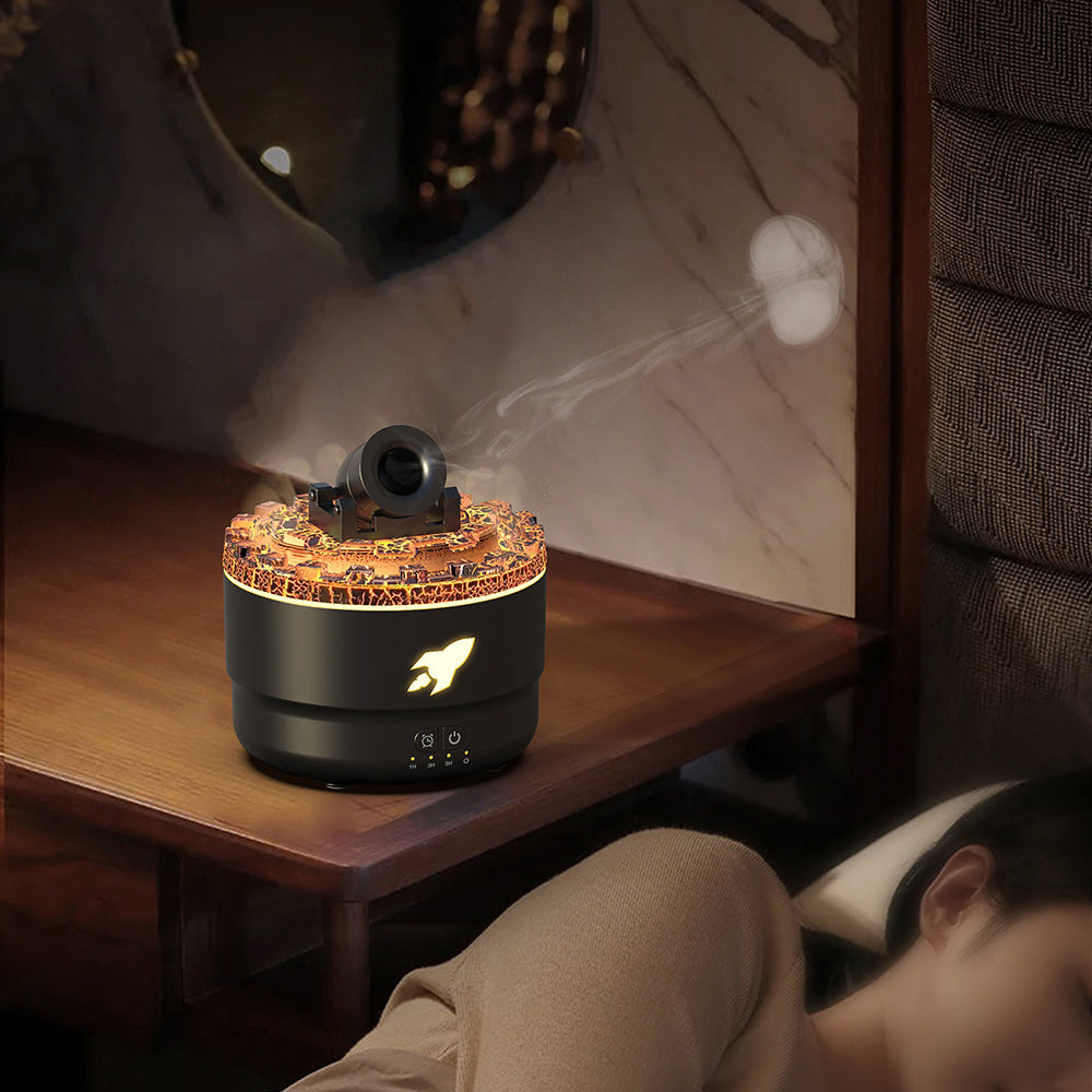 Luftfukter Aroma Diffuser med Nattlys och Lavaeffekt